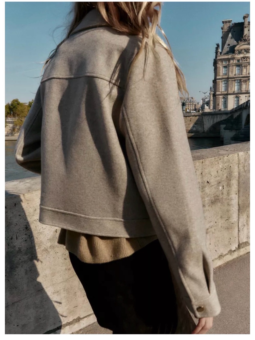 Zara Light Beige Cropped Zip-Front Jacket - Picture 10 of 10